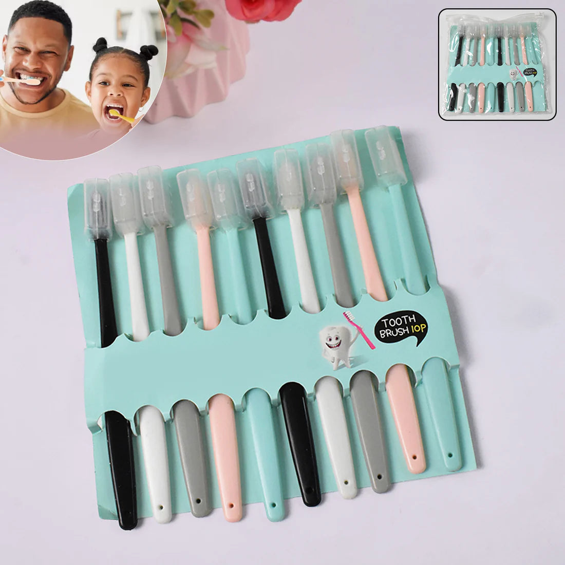 Ultra Soft Bristled Toothbrush – Gentle Care for Kids & Adults (pack of 10)
