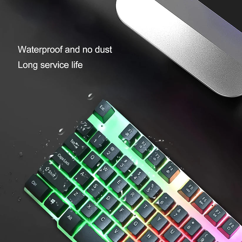 Colorful Backlit Keyboard Mouse Set – Ergonomic Wired Combo | Wiregenix