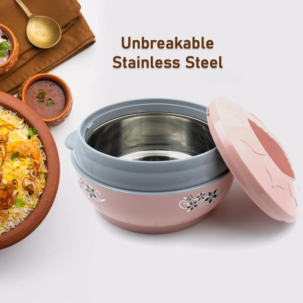 Insulated Casserole – 4500ml Floral Steel for Hot Food