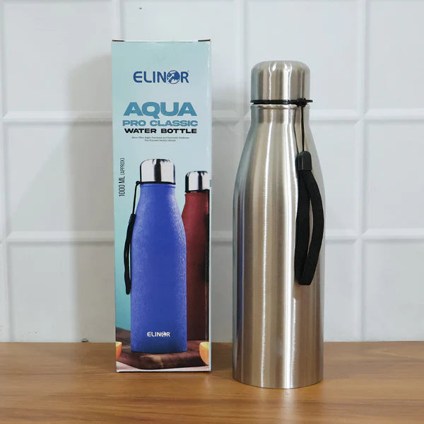 Stainless Steel Water Bottle 1000 ML – Leakproof with Carry Strap