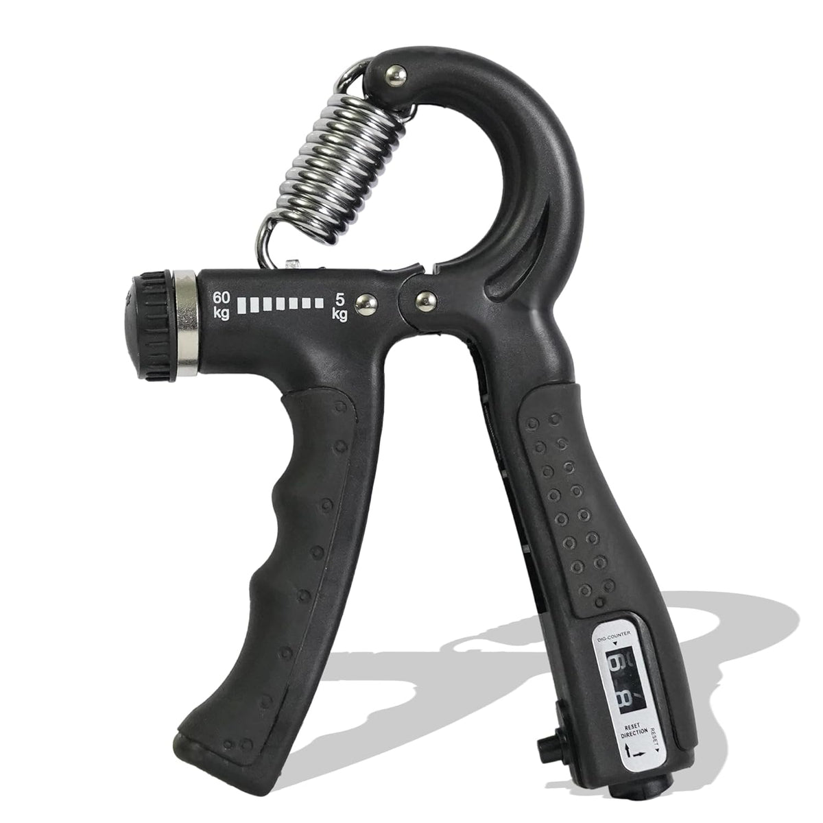 Premium Counter 10Kg To 60Kg Weight Adjustable Professional Counter Hand Gripper for Men & Women | Counter Hand Grip|Finger Exerciser|Power Gripper|Black Color|