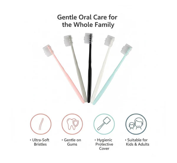 Ultra Soft Bristled Toothbrush – Gentle Care for Kids & Adults (pack of 10)
