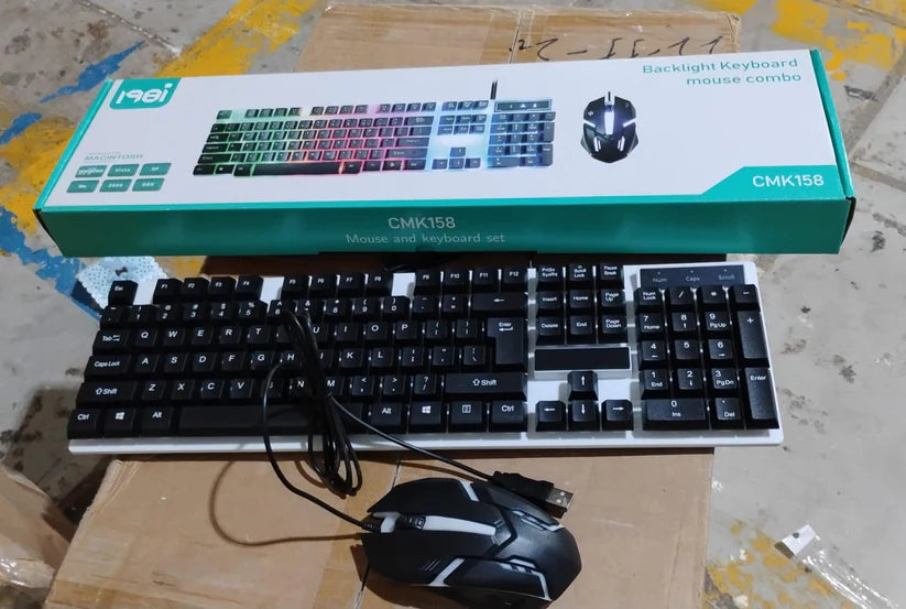 Colorful Backlit Keyboard Mouse Set – Ergonomic Wired Combo | Wiregenix