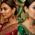 Multicolor Stone Jhumka Earrings – Elegant & Traditional Design