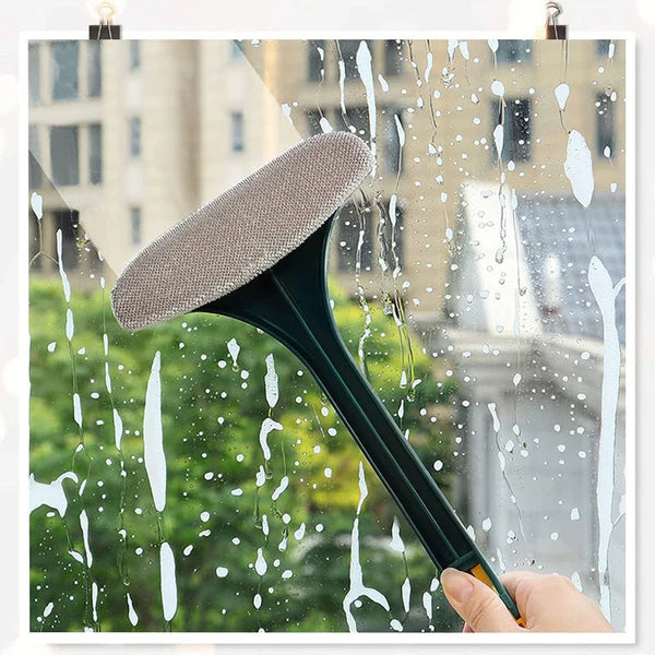 Window Cleaning Brush – 2-in-1 Mesh & Glass Wiper | Velvet Wipe