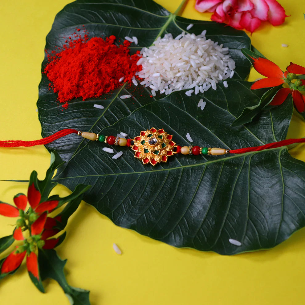 Flower Design Rakhi – Elegant Floral Thread for Brother (pack of 6)