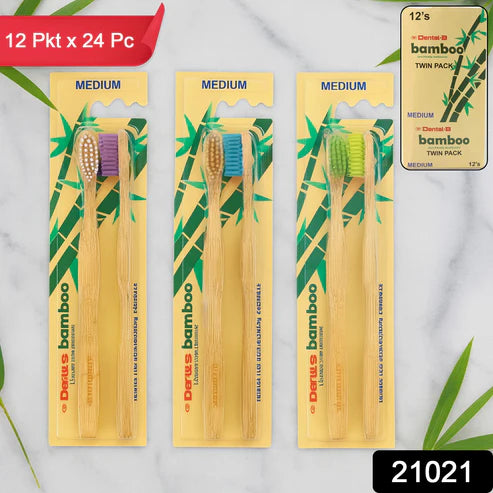 Bamboo Toothbrush Twin Pack – Eco-Friendly Daily Oral Care (pack of 24)