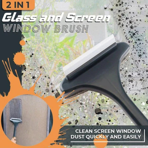 Window Cleaning Brush – 2-in-1 Mesh & Glass Wiper | Velvet Wipe
