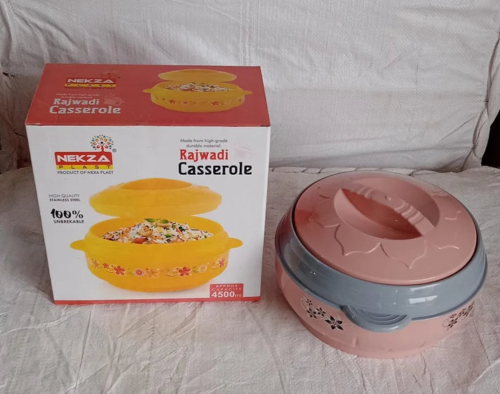 Insulated Casserole – 4500ml Floral Steel for Hot Food
