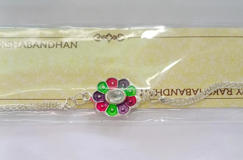 Flower Design Rakhi – Enamel Work Bracelet for Rakshabandhan(pack of 10)