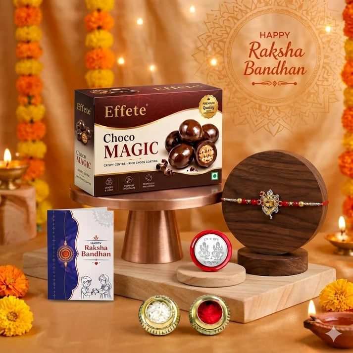 Rakhi Set for Brother (Set of 5), Golden Color Ganesha Rakhi Combo