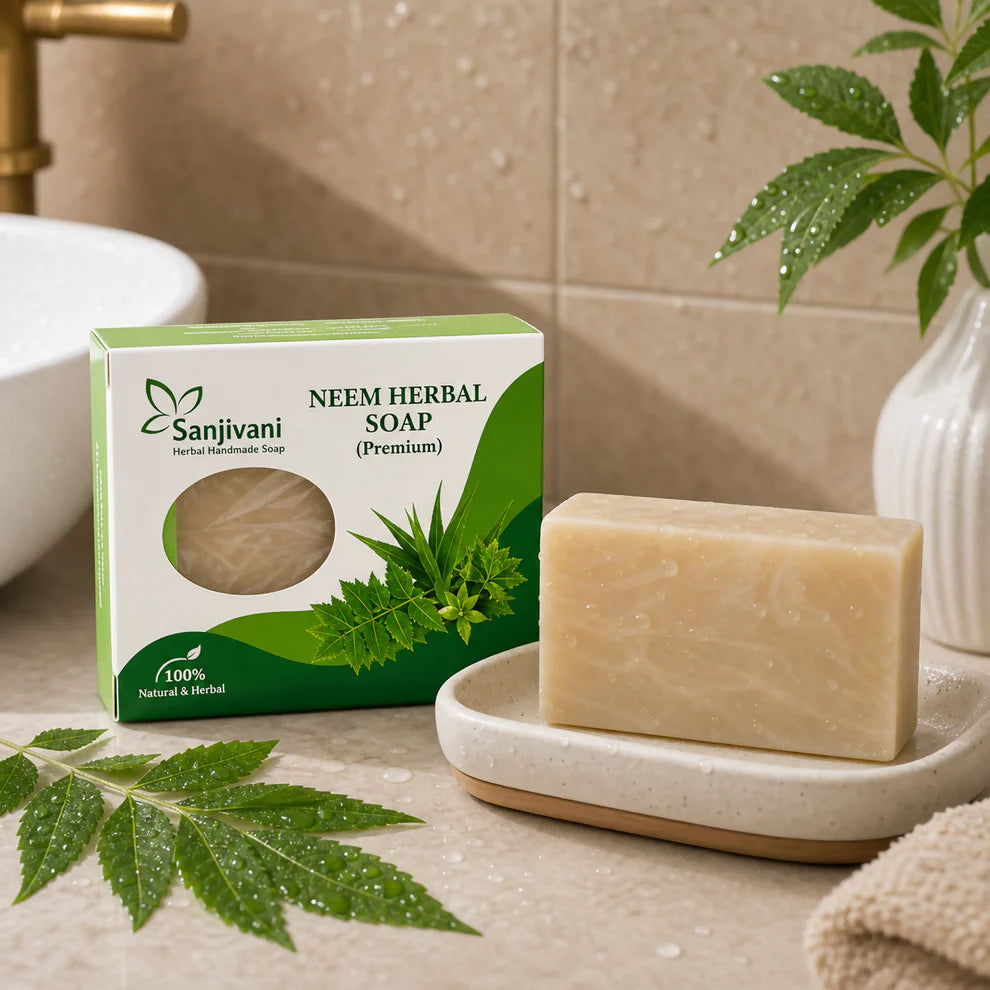Neem Herbal Soap Natural Herbal Handmade Bath Soap Bars (90g Pack of 5)