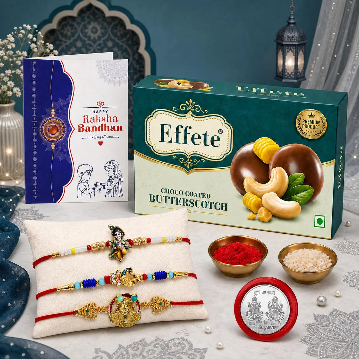 Rakhi with Chocolate for Brother (Set of 7), Raksha Bandhan Festival