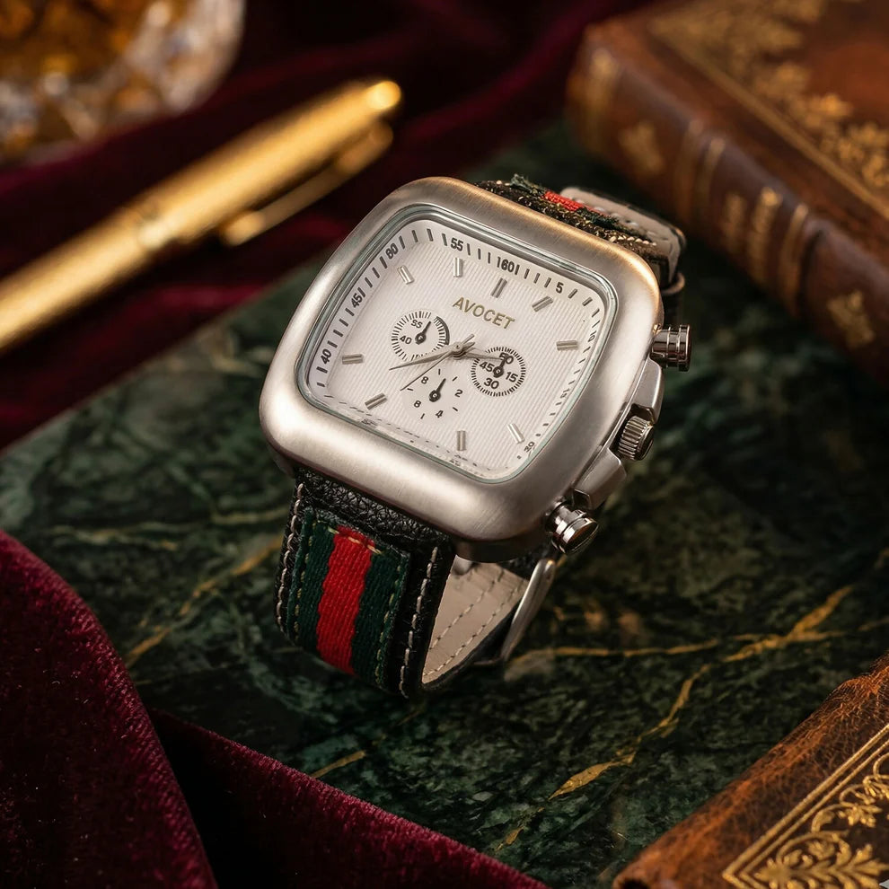 Men's Square Dial Analog Watch – Stylish Multi-Function Timepiece