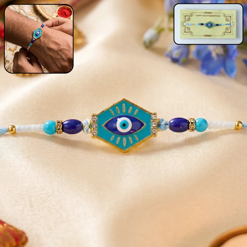 Evil Eye Hexagon Rakhi – Modern Protection Design for Raksha Bandhan (pack of 6)