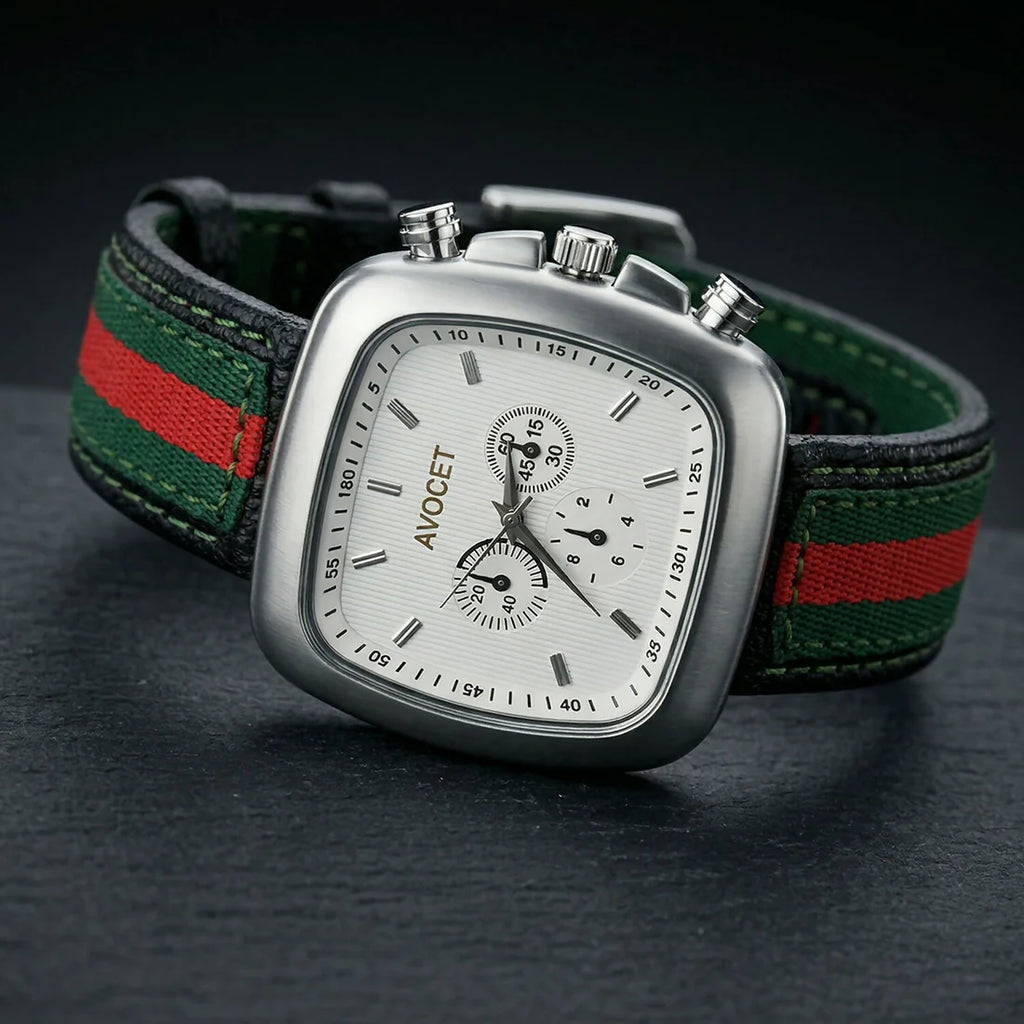 Men's Square Dial Analog Watch – Stylish Multi-Function Timepiece