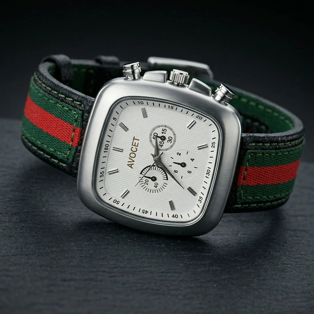 Men's Square Dial Analog Watch – Stylish Multi-Function Timepiece