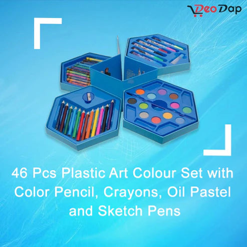 Kids Art Set 46 Pcs – Drawing & Colouring Kit