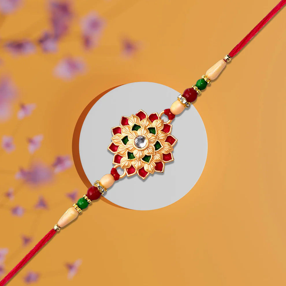 Flower Design Rakhi – Elegant Floral Thread for Brother (pack of 6)