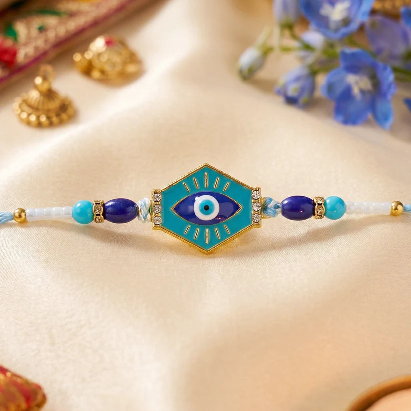 Evil Eye Hexagon Rakhi – Modern Protection Design for Raksha Bandhan (pack of 6)