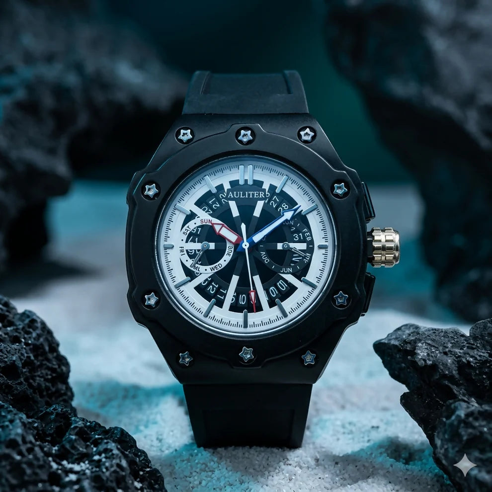 Men's Black Dial Analog Watch – Stylish & Durable Silicone Strap