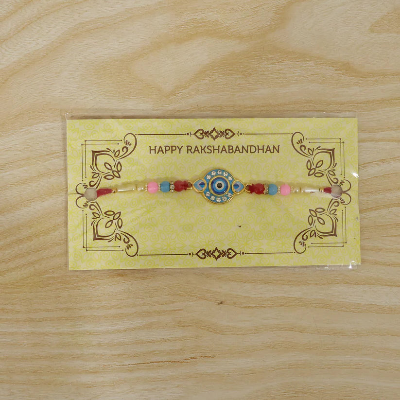 Evil Eye Rakhi – Protection & Vibrant Beads for Sibling Bond (pack of 6)