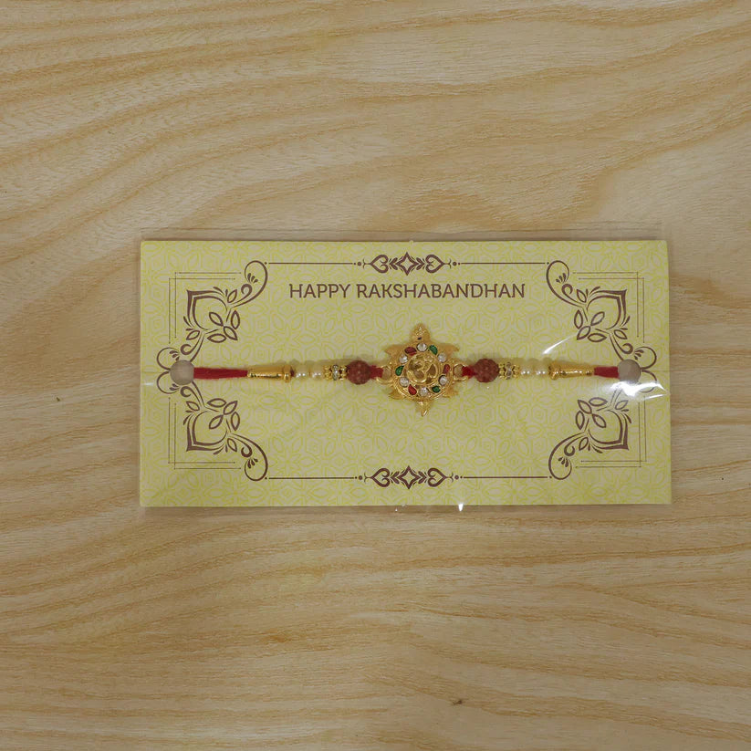 Divine Om Symbol Rakhi – Elegant Stones & Spiritual Design (pack of 10)