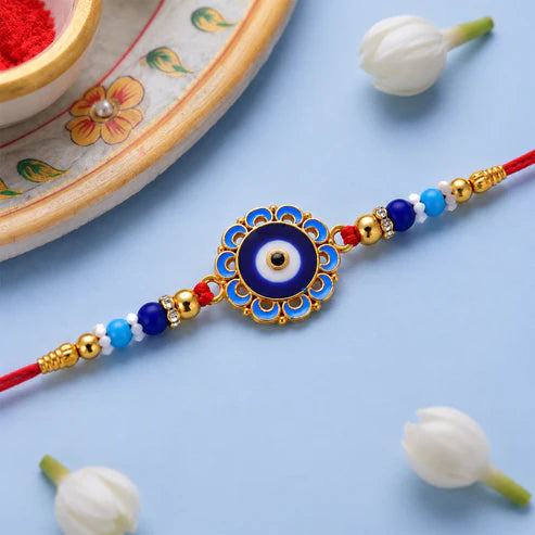 Evil Eye Rakhi – Protective Blue Beads for Brother (pack of 10)