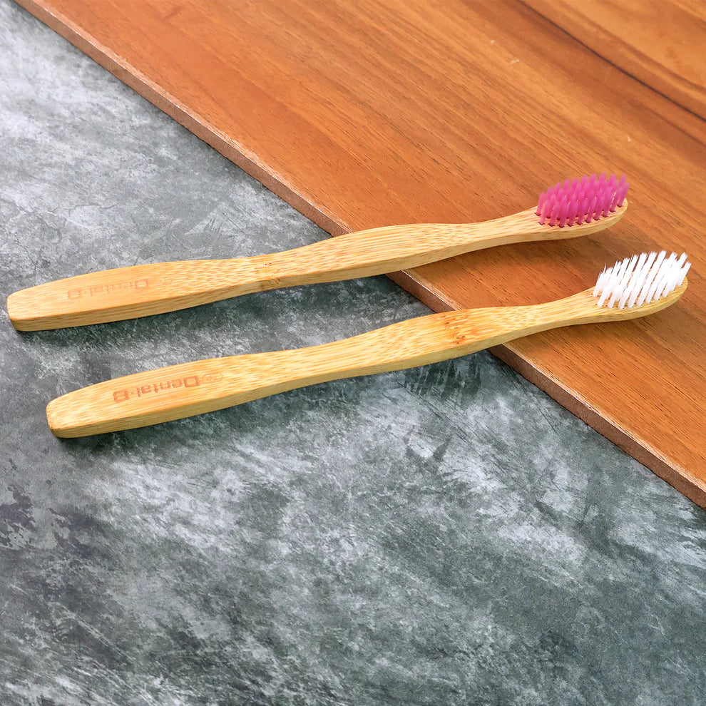 Bamboo Toothbrush Set – Eco-Friendly Medium Bristles (Pack of 10 )