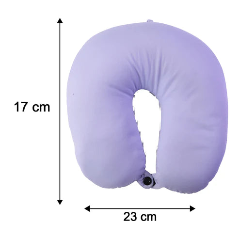 U-Shaped Travel Neck Pillow, Soft Comfortable Support Pillow with Snap Button (1 Pc)