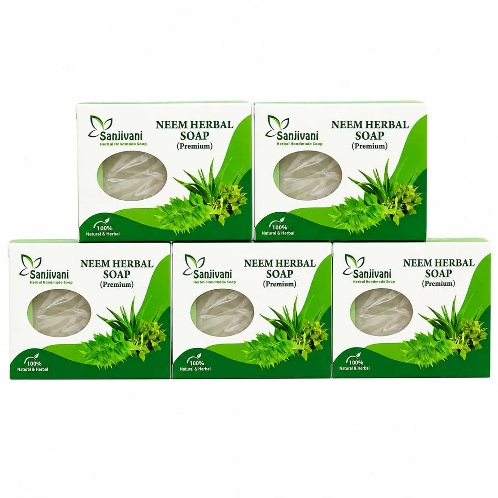 Neem Herbal Soap Natural Herbal Handmade Bath Soap Bars (90g Pack of 5)