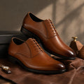 Men's Textured Leather Formal Tan Shoes
