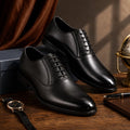 Men's Textured Leather Formal Black Shoes