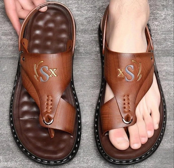Men's Faux-Leather Sandals.