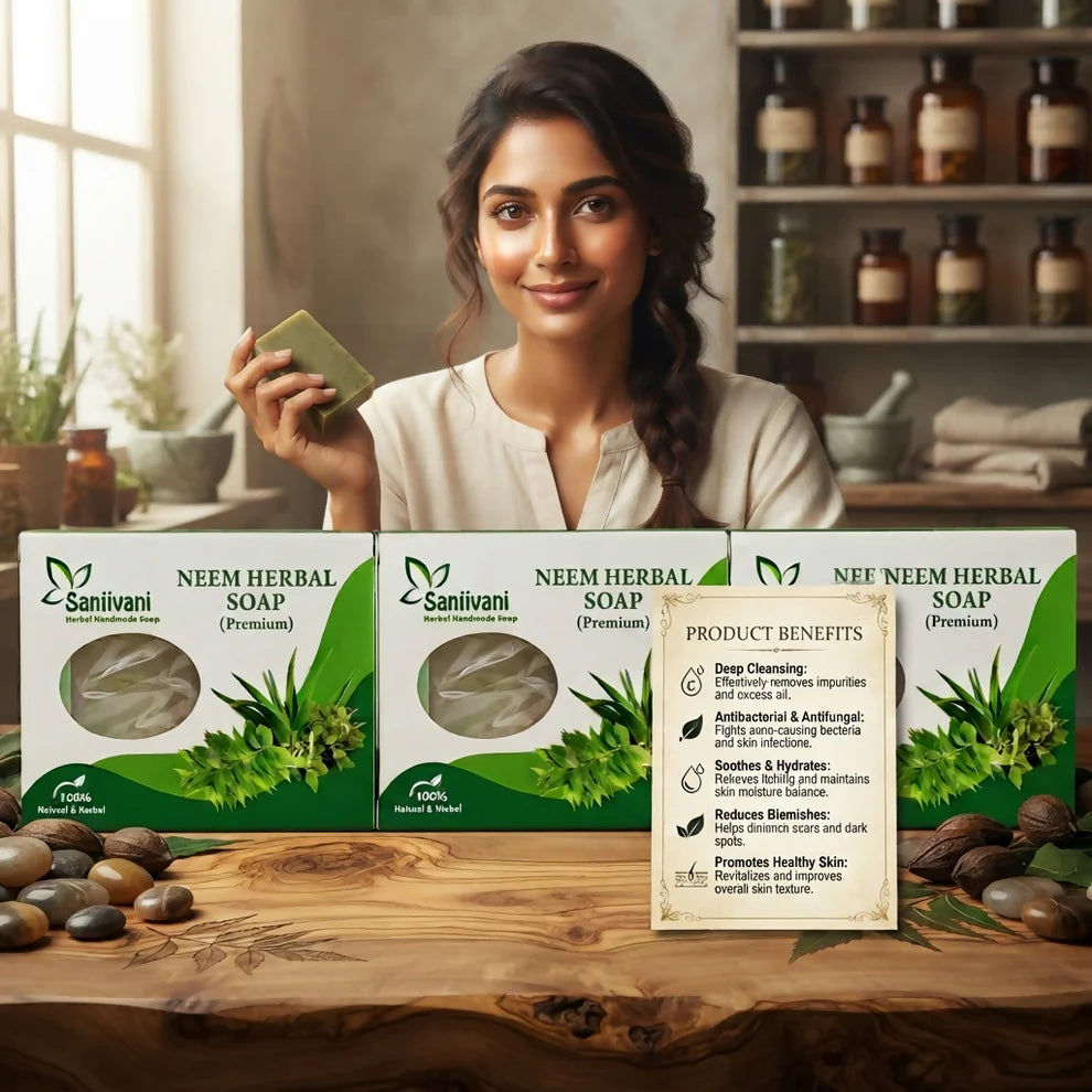 Neem Herbal Soap Natural Herbal Handmade Bath Soap Bars (90g Pack of 5)