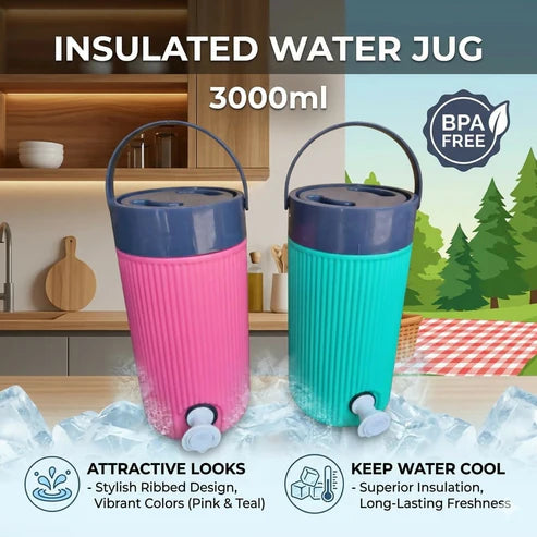Insulated Water Jug – Keeps Water Cold for Hours with Leak-Proof Tap