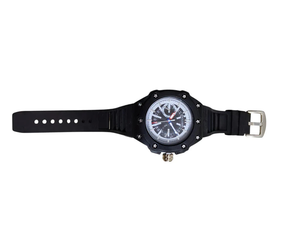 Men's Black Dial Analog Watch – Stylish & Durable Silicone Strap