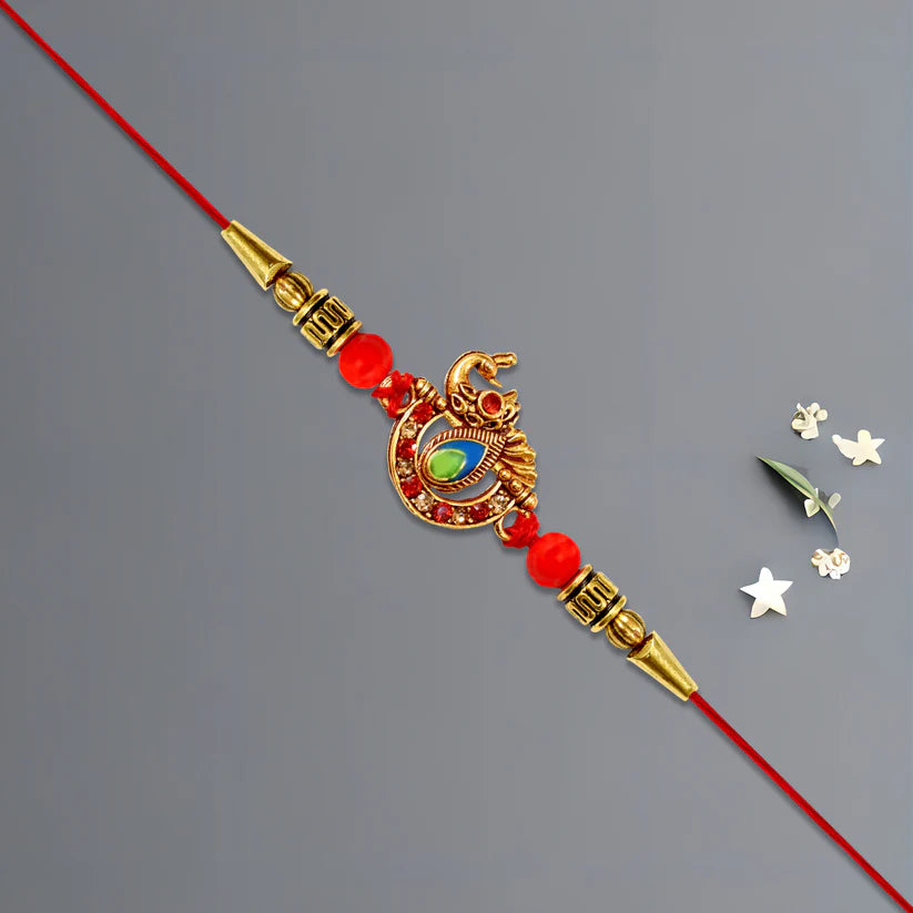 Stone Studded Rakhi – Elegant Raksha Bandhan Gift for Brother