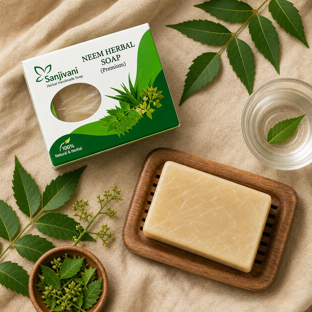 Neem Herbal Soap Natural Herbal Handmade Bath Soap Bars (90g Pack of 5)