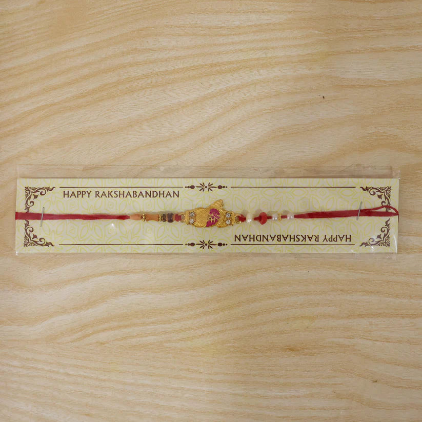 Designer Rakhi with Beads & Pearl Detail – Elegant & Festive