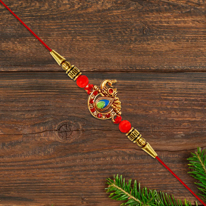 Stone Studded Rakhi – Elegant Raksha Bandhan Gift for Brother