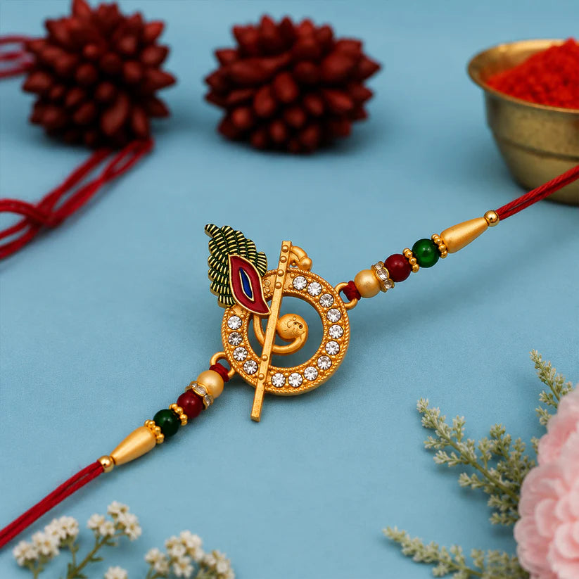 Lord Krishna Motif Rakhi – Divine Blessings for Rakshabandhan (pack of 6)