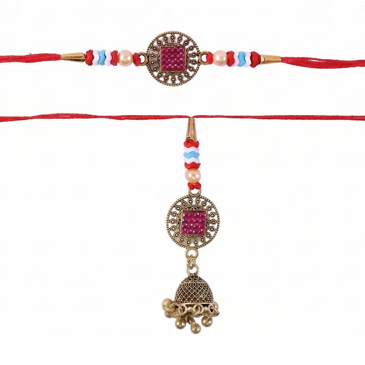 Meenakari Bead Bhabhi Rakhi – Elegant Traditional Design  **PREMIUM RAKHI**|(pack of 5)