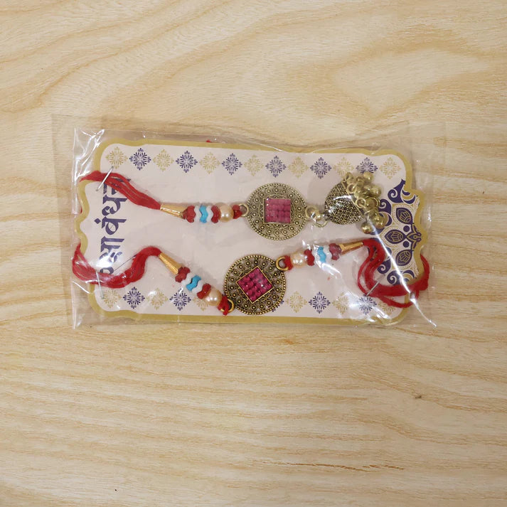 Meenakari Bead Bhabhi Rakhi – Elegant Traditional Design  **PREMIUM RAKHI**|(pack of 5)