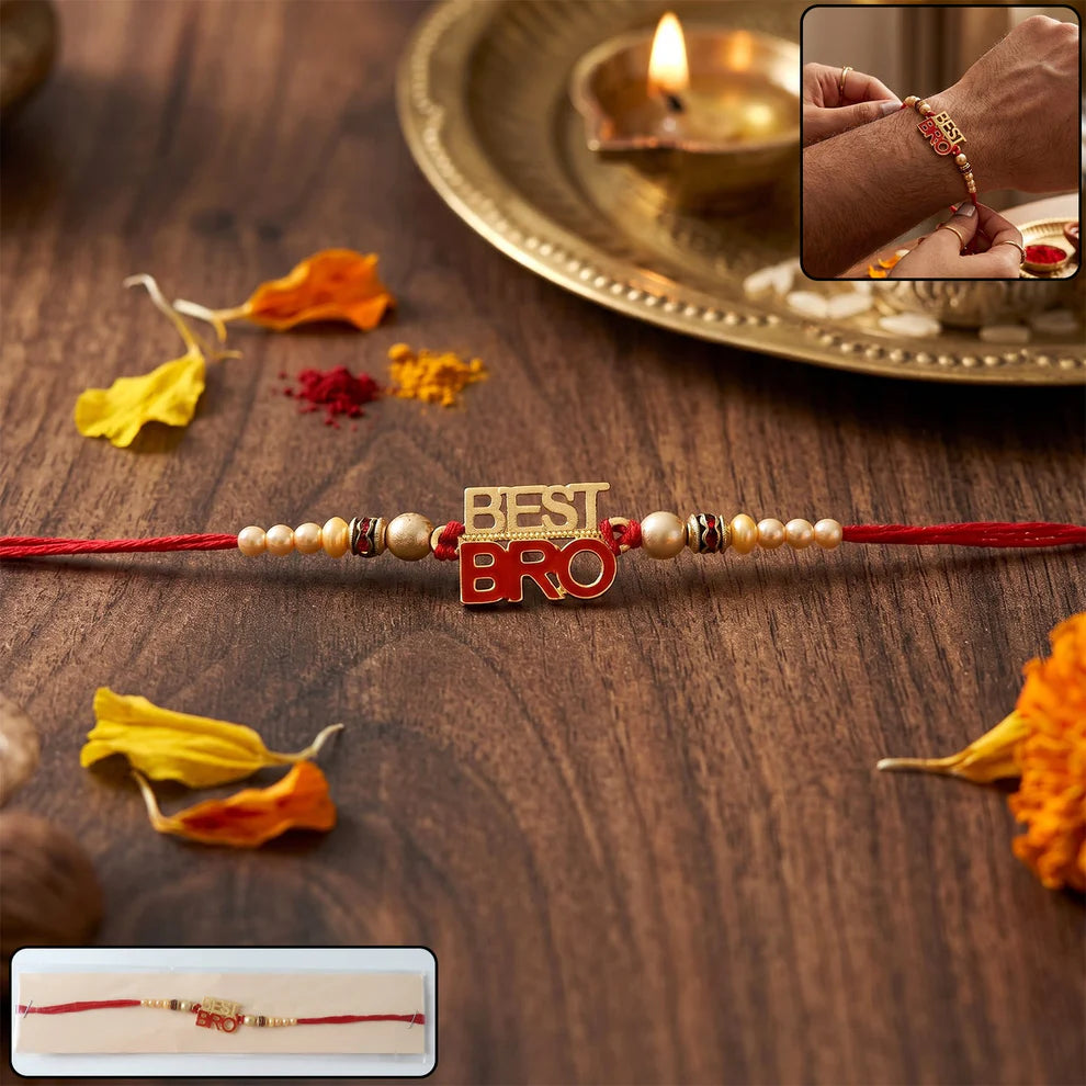 Pearl Beads Rakhi for Rakshabandhan – Elegant & Traditional Design (pack of 10)