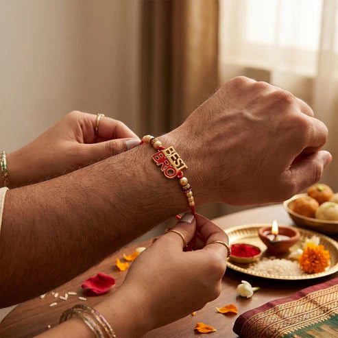 Pearl Beads Rakhi for Rakshabandhan – Elegant & Traditional Design (pack of 10)