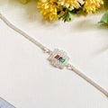 Silver Rakhi for Brother – Elegant Designer Square Frame (Pack of 6 )