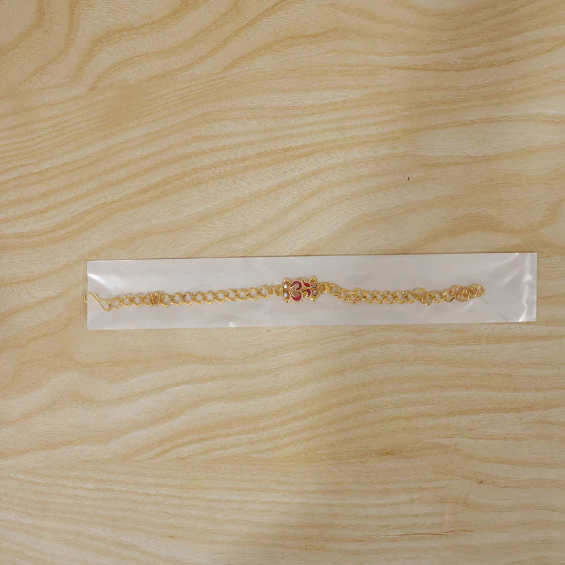 Om Stone Studded Rakhi – Elegant Festival Gift for Brother (pack of 6)